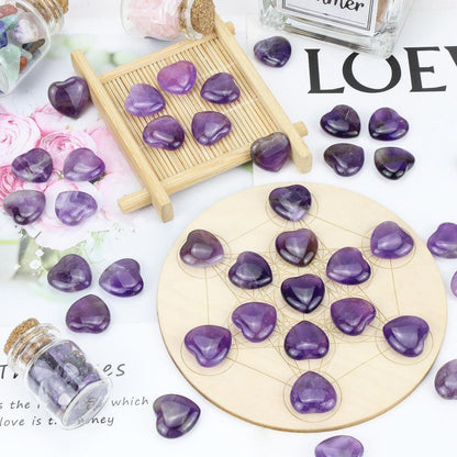Amethyst Herz Edelstein Set 20 Stück Natürliches Kristall Liebesstein