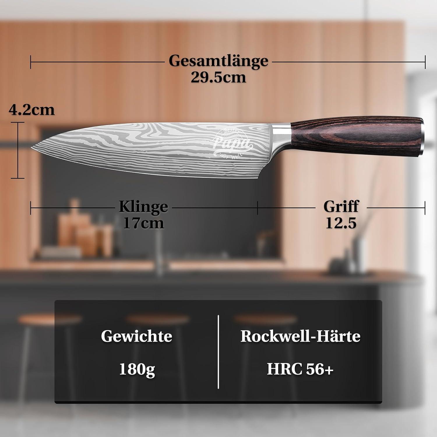 INOMO Küchenmesser Bester Papa der Welt - Geschenk für