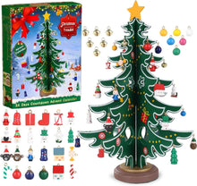 Adventskalender 2024 Holz-Weihnachtsbaum 29 Ornamente Weihnachts