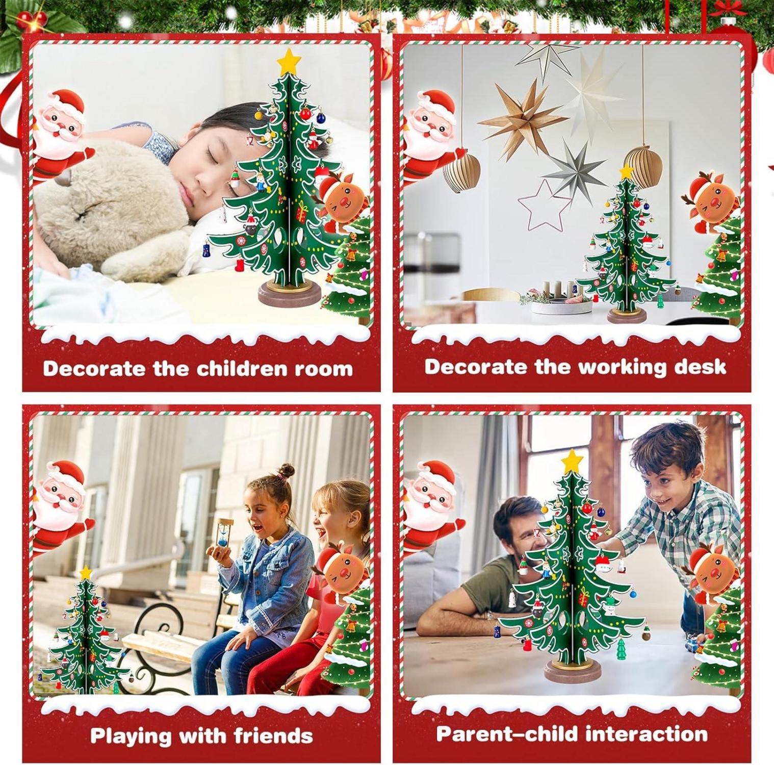 Adventskalender 2024 Tisch-Weihnachtsbaum mit 29 Ornamenten Weihnachten