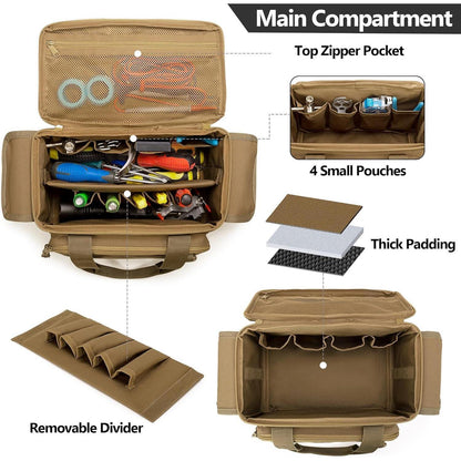 Kleine Werkzeugtasche Khaki mit gepolstertem Boden