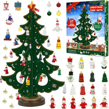 2024 Adventskalender Hölzernen Weihnachtsbaum mit 35 Ornamenten