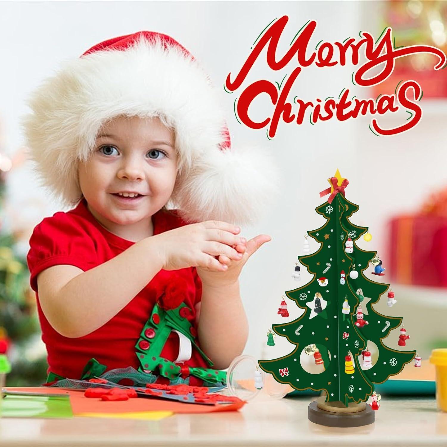 2024 Adventskalender Holz Weihnachtsbaum 29 Ornamente 24 Tage Countdown