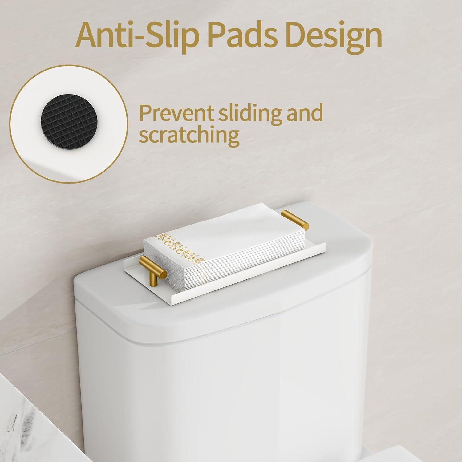 Serviettenhalter Metall Weiß Gold Tisch Deko Küche Bad