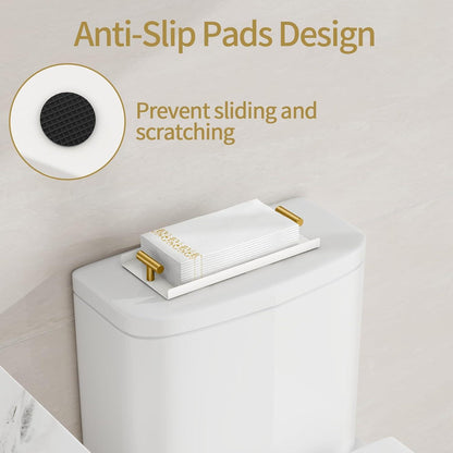 Serviettenhalter Metall Weiß Gold Tisch Deko Küche Bad