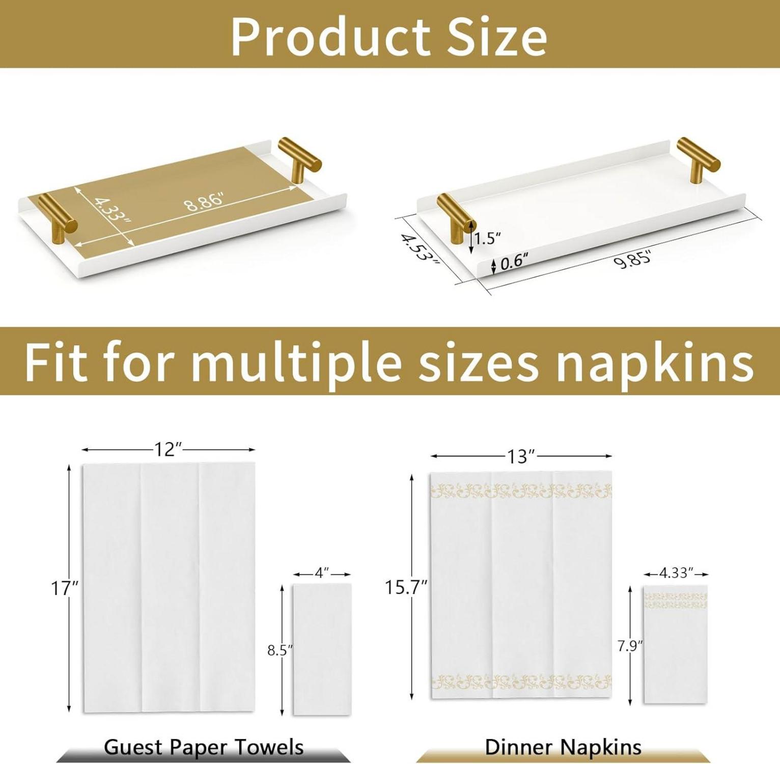 Serviettenhalter Metall weiß gold Küche Deko Tisch Gäste Handtuchhalter