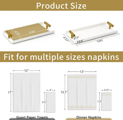Serviettenhalter Metall weiß gold Küche Deko Tisch Gäste Handtuchhalter