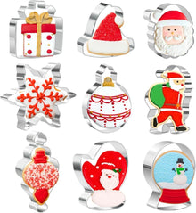 9-teiliges Weihnachts-Ausstechformen-Set Edelstahl