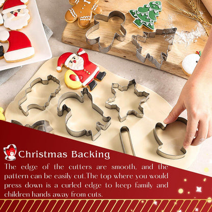 9-teiliges Weihnachts-Ausstechformen-Set aus Edelstahl