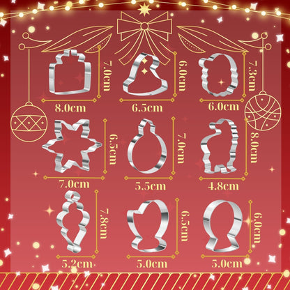 9-teiliges Weihnachts-Ausstechformen-Set Edelstahl
