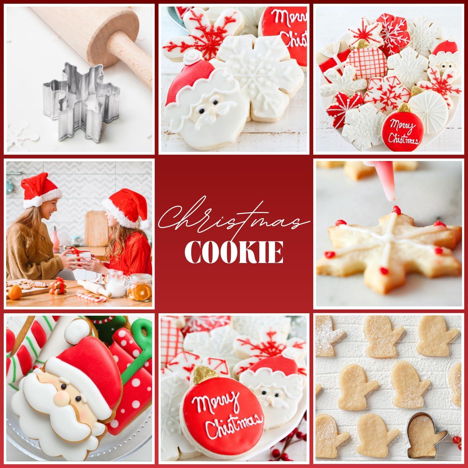 Weihnachts-Ausstechformen-Set Edelstahl Weihnachtsmann Mütze Schneeflocken