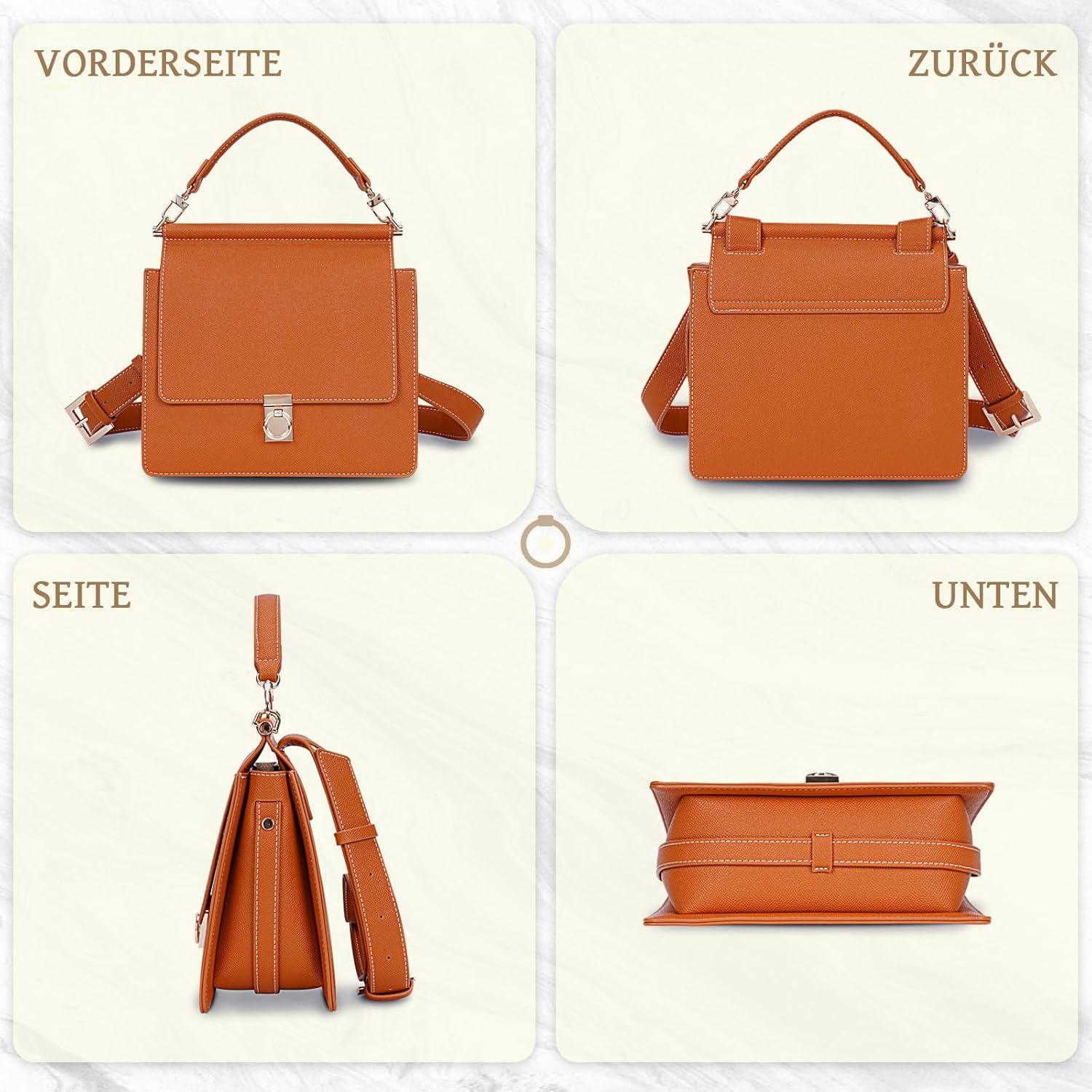 Kleine Handtasche Damen Umhängetasche French Style Ledertasche