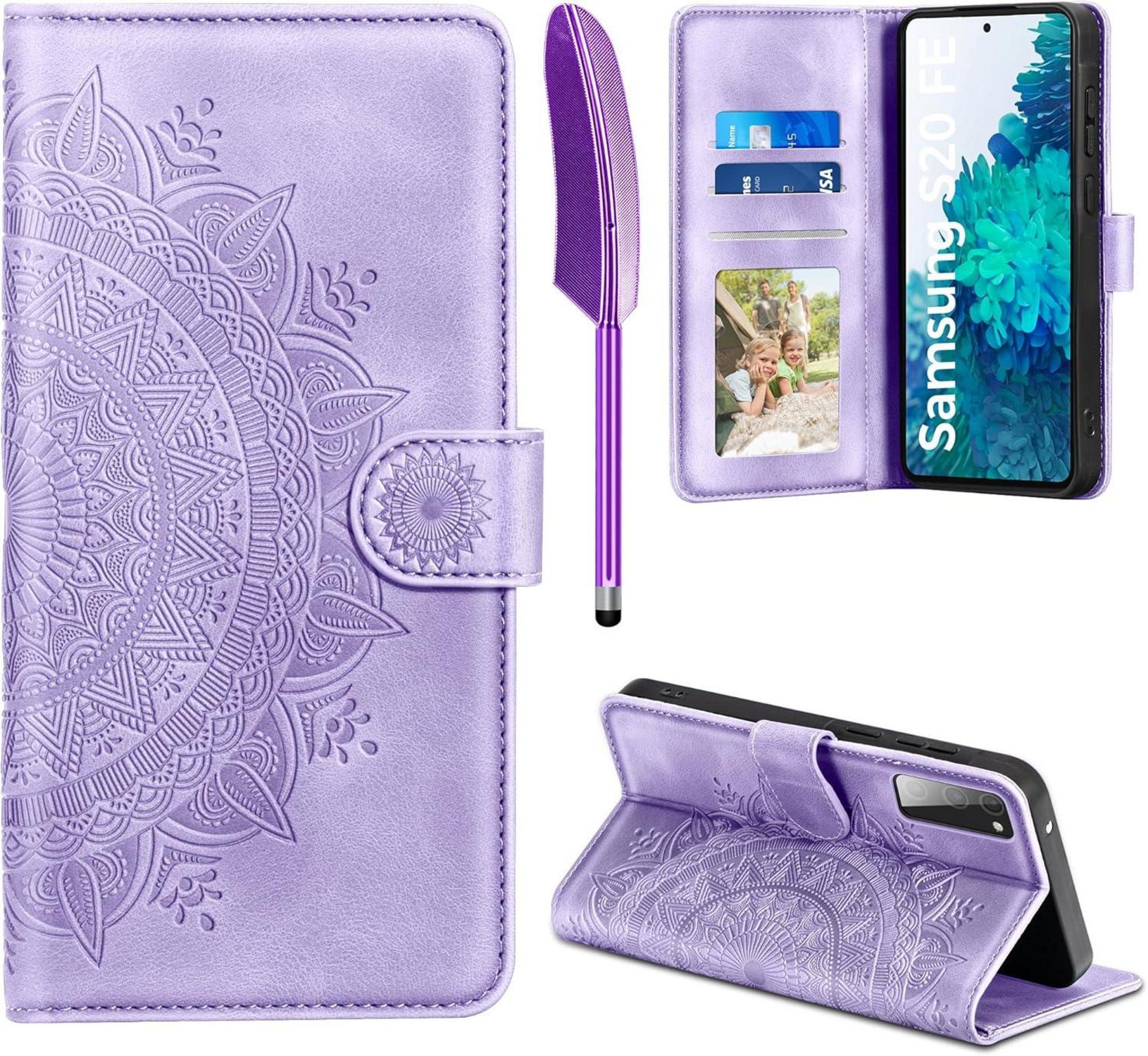 Samsung Galaxy S20 FE Lederhülle Flip Wallet Hellviolett