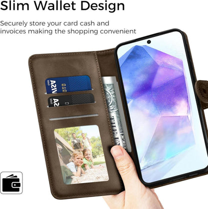 EASDNB Samsung Galaxy A55 5G Lederhülle Flip Wallet Case
