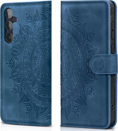 Samsung Galaxy A15 5G/4G Leder Flip Wallet Hülle Dunkelblau