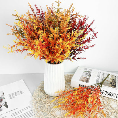 8er Künstliche Herbstblumensträuße Gelb Deko Garten Tisch