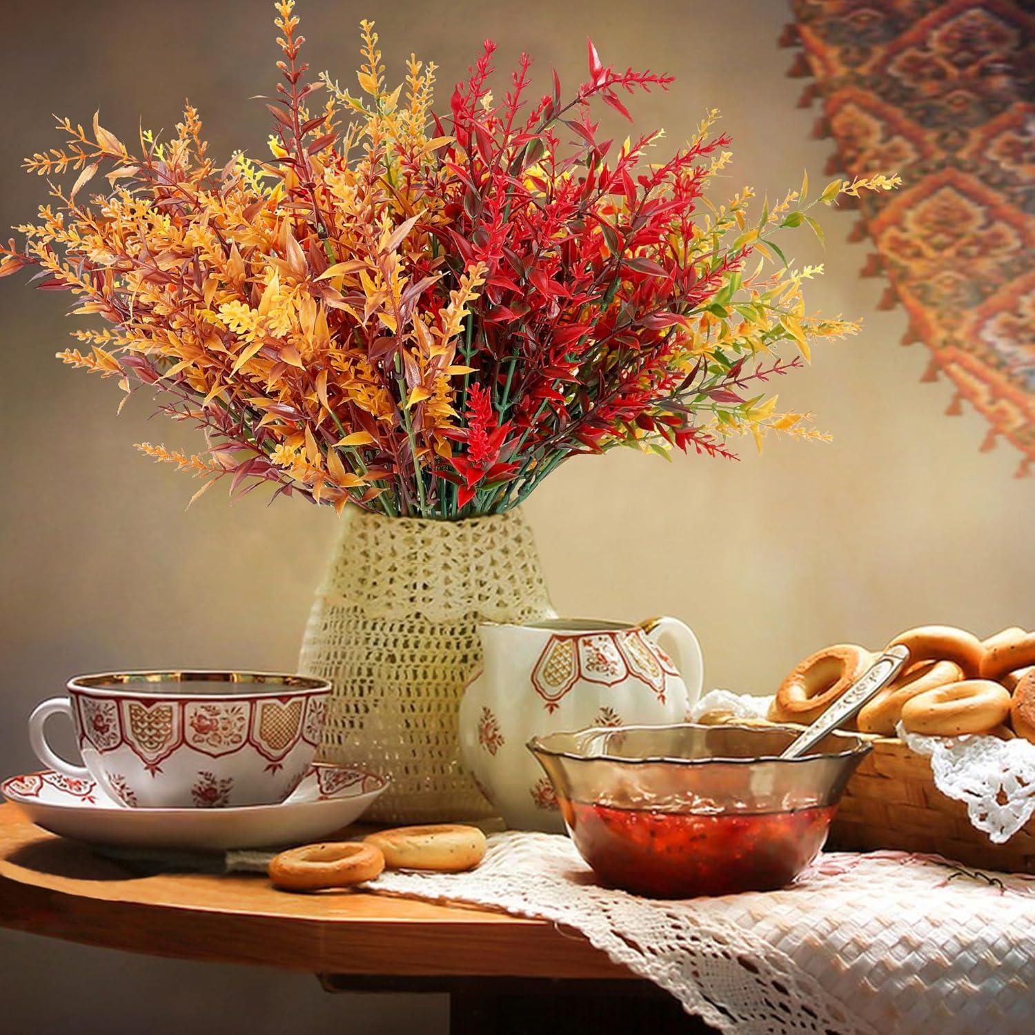 Künstliche Herbstblumensträuße Set Kunstblumen Deko Gelb