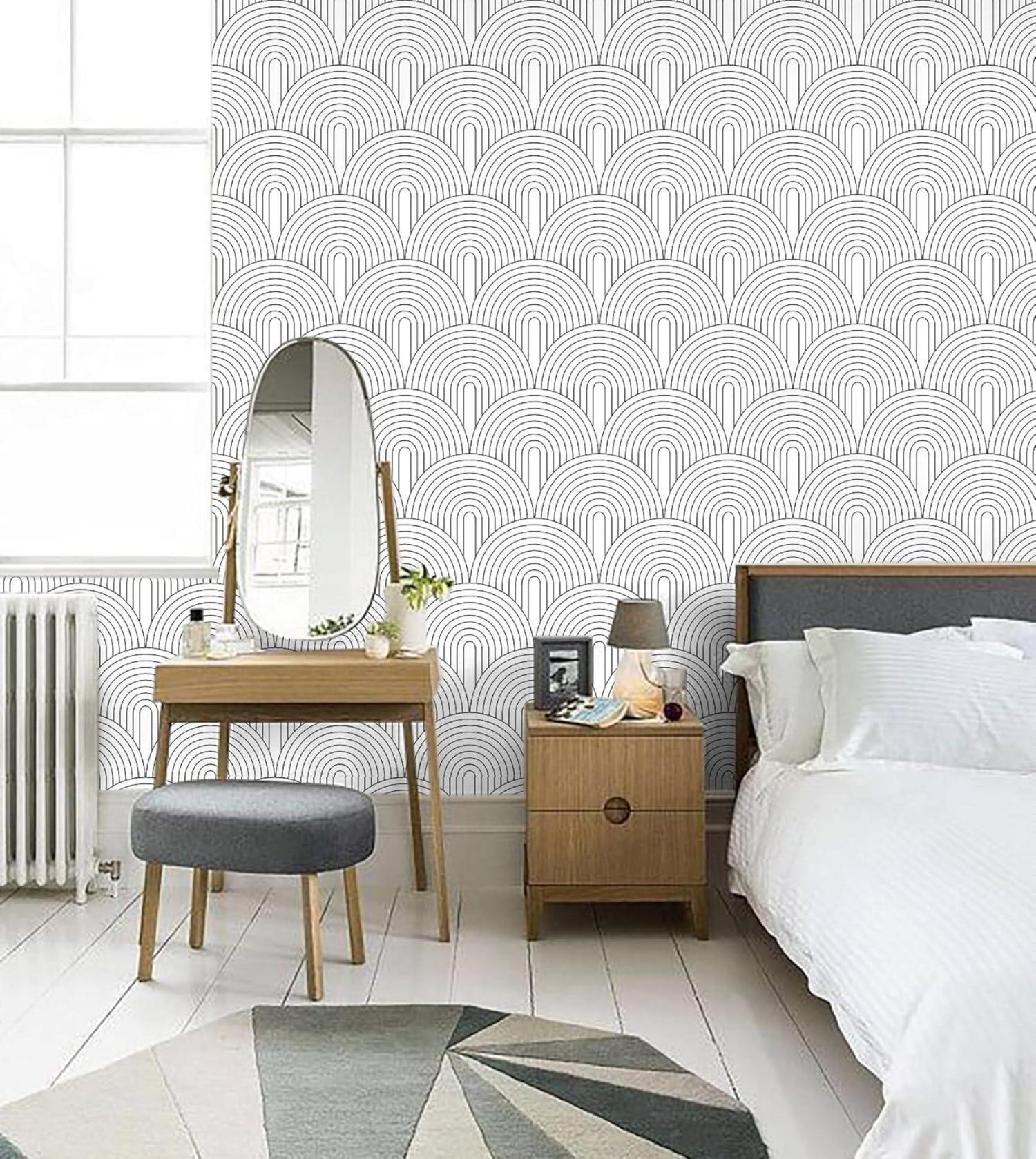 Selbstklebende Tapete Möbelaufkleber Moderne Streifen Geometrie 0.4W x 10L