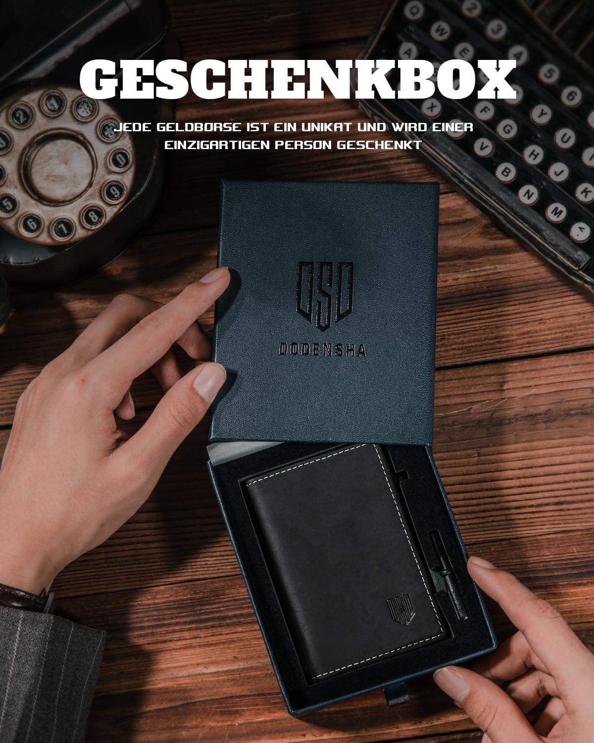 DODENSHA MagSnap RFID-Schutz Slim Wallet Herren - SchwarzSilber
