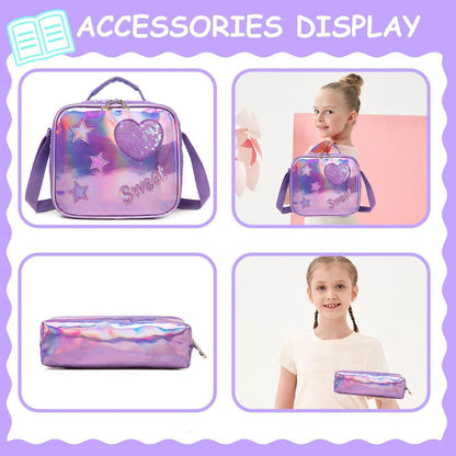 Schulranzen Trolley Mädchen 7 Jahre – Lila Mouse Set