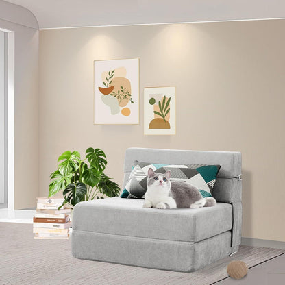 Schlafsessel 70x190 cm mit Memory Schaum & Kissen – Gästesofa