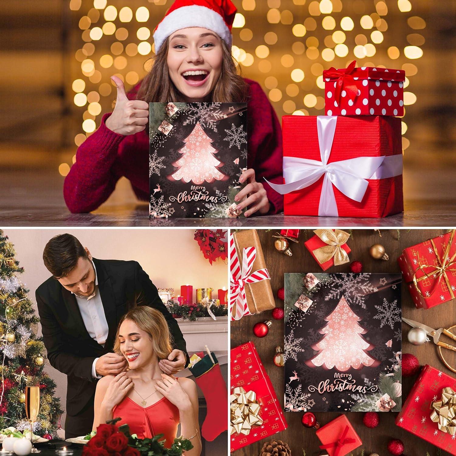 Schmuck Adventskalender Set Damen Mädchen 2024, 24 Überraschungen Schwarz