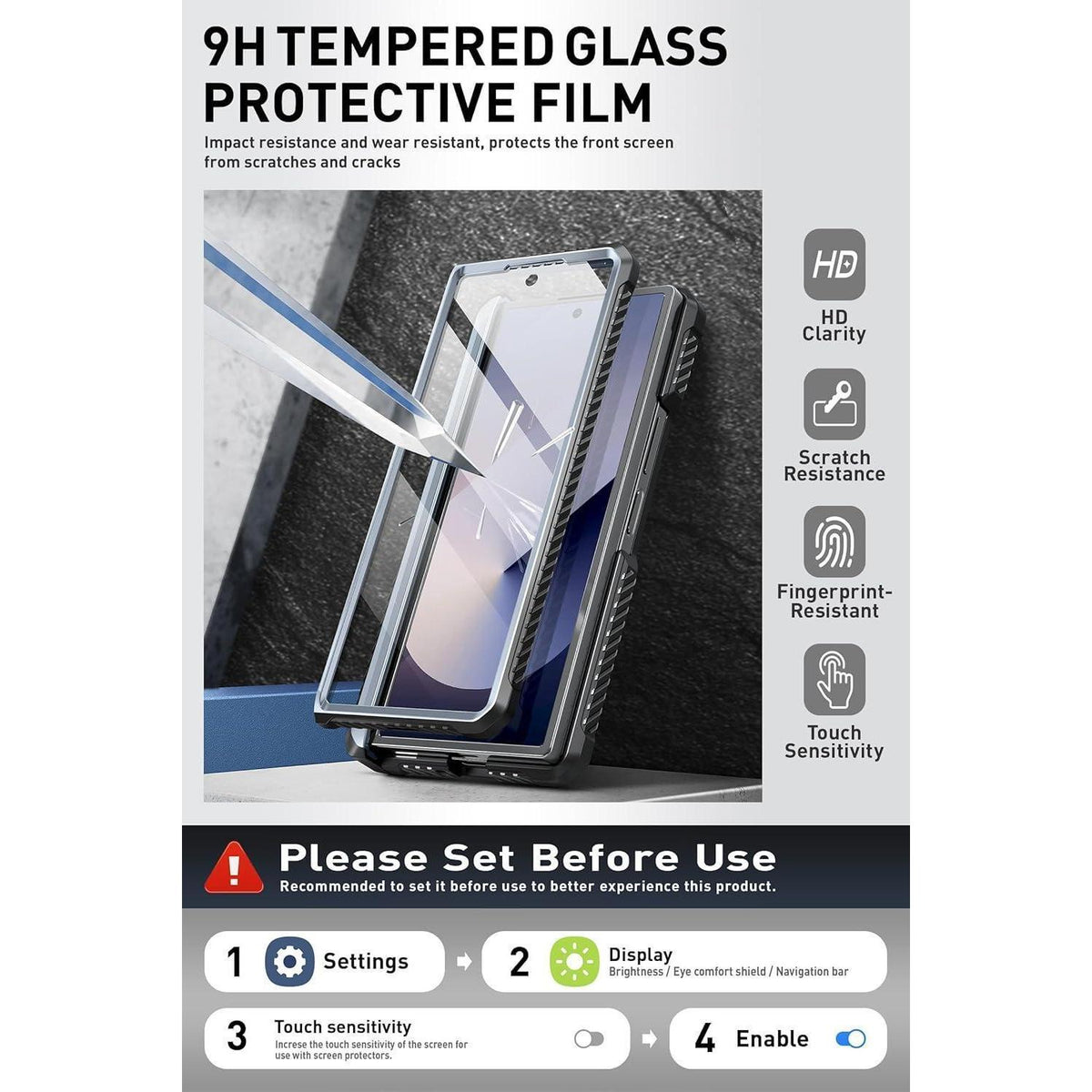 Galaxy Z Fold 6 Hülle mit S Pen Halter und Ständer, Blau