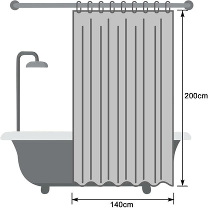 Duschvorhang 140x200 cm Textil Stoff Wasserdicht Anti-Schimmel