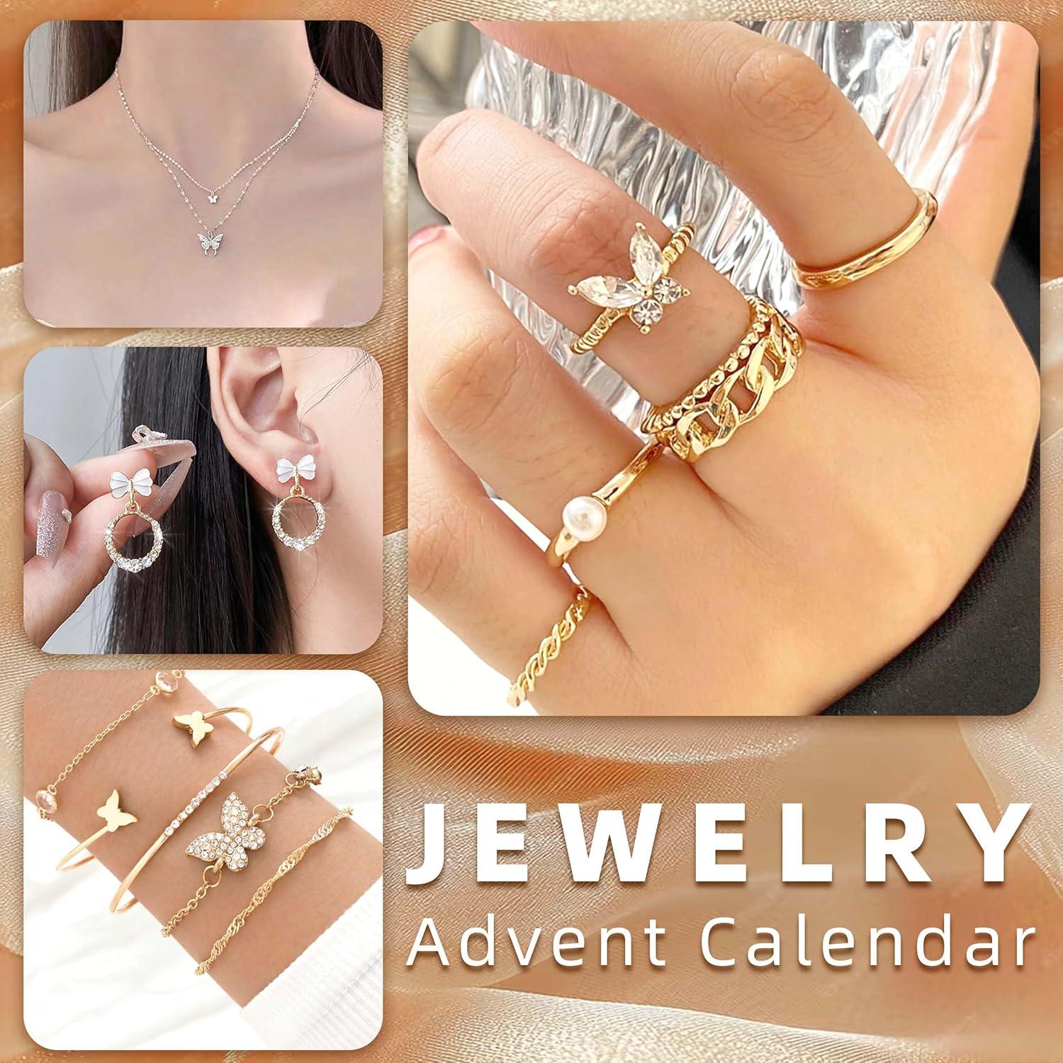 Schmuck Adventskalender 2024 für Frauen und Mädchen, 24 Überraschungen