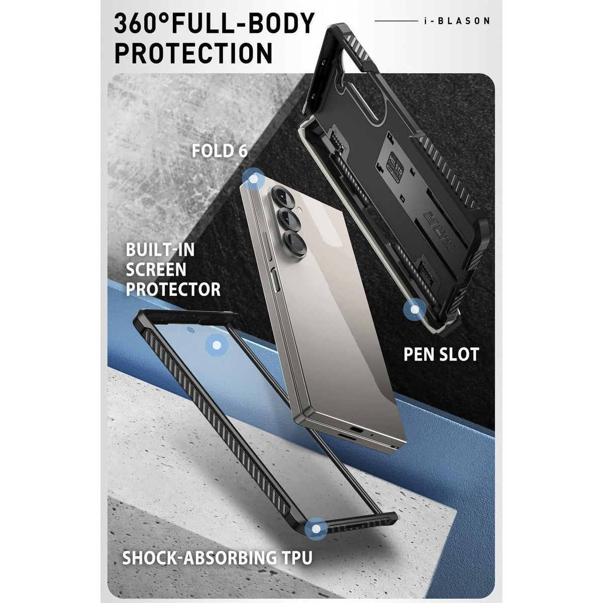 Galaxy Z Fold 6 Hülle mit S Pen Halter und Displayschutz