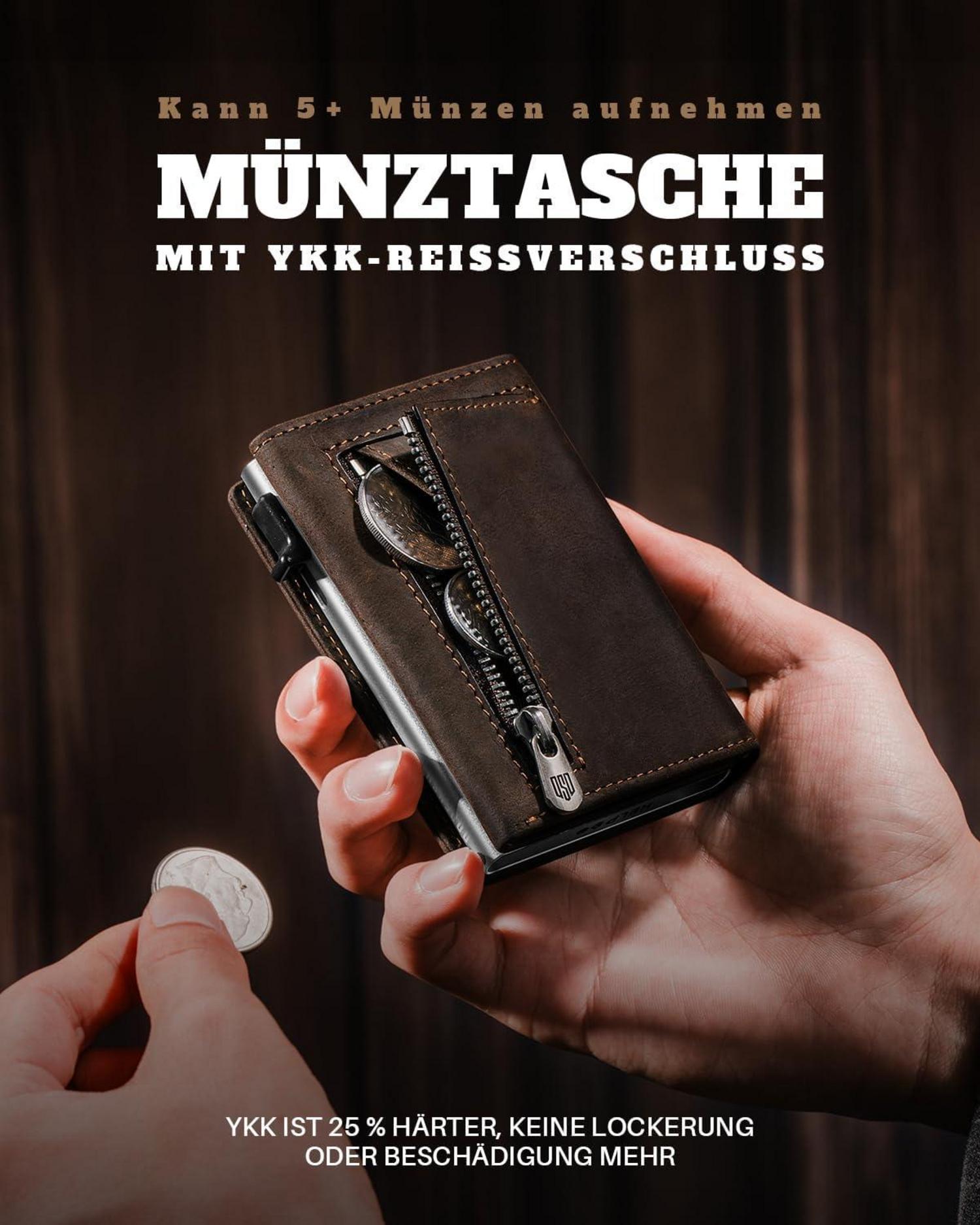 MagSnap Herren Geldbörse Slim Wallet mit Münzfach RFID Schutz