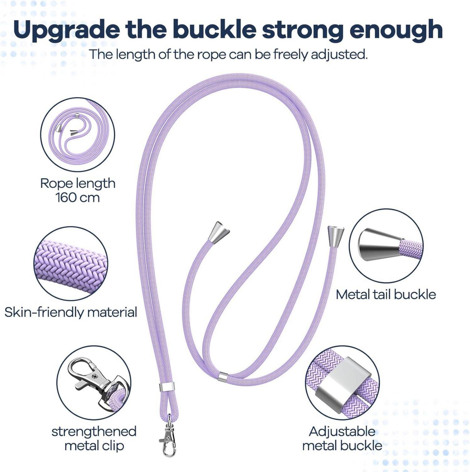 Handykette Universal mit 2 Stück Patch Lila