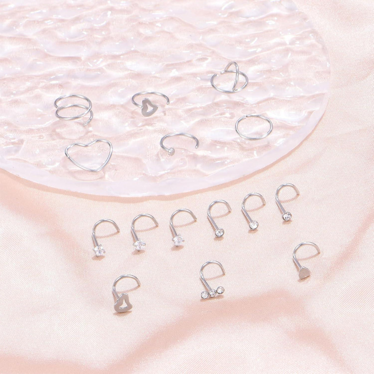 Nasenstecker Set 15 Stück Chirurgenstahl mit Nasenring
