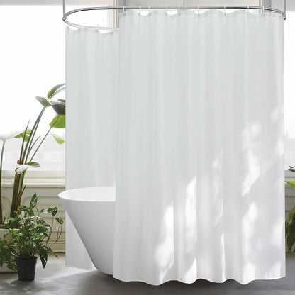 Extra Breiter Duschvorhang Textil Stoff Weiß Wasserdicht 300x200 cm