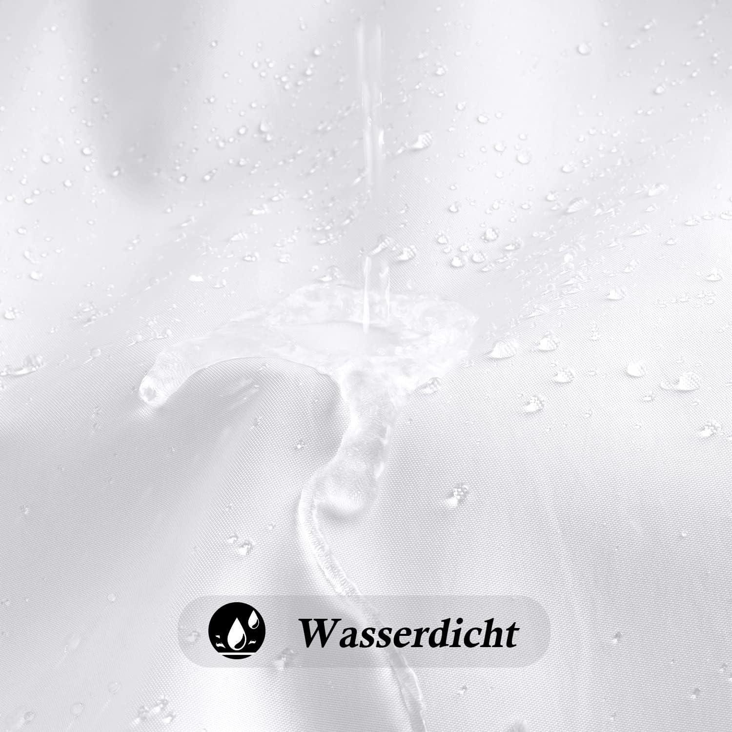 Extra Breiter Textil Duschvorhang Weiß 300x200 Anti Schimmel Wasserdicht Badezimmer