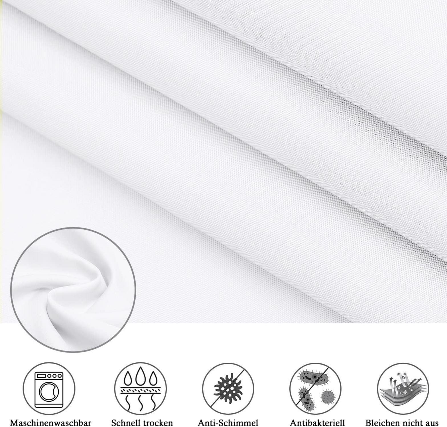 300x200 Textil Duschvorhang Weiß Wasserdicht Schimmelresistent