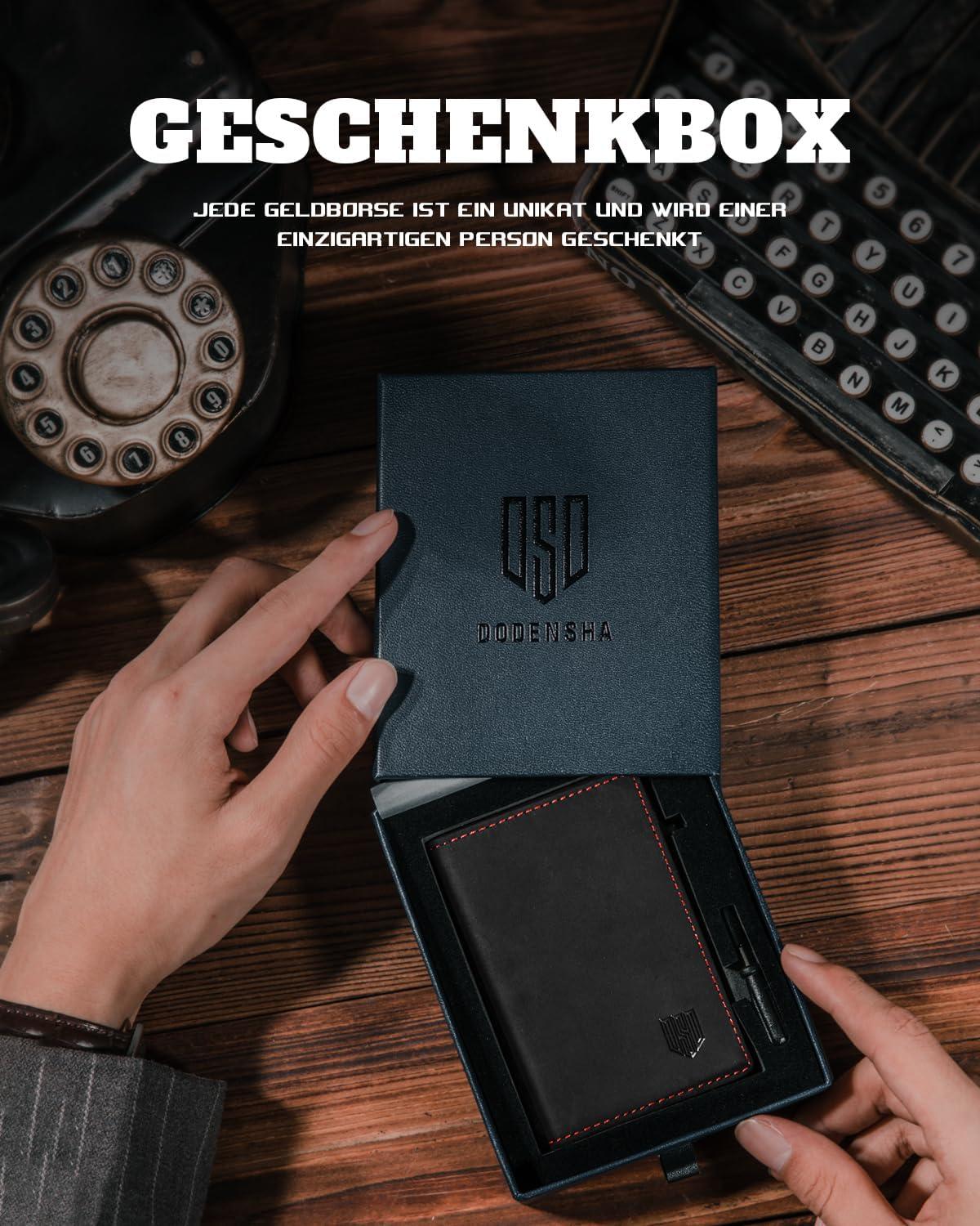 DODENSHA MagSnap Herren Slim Wallet mit RFID-Schutz und Münzfach