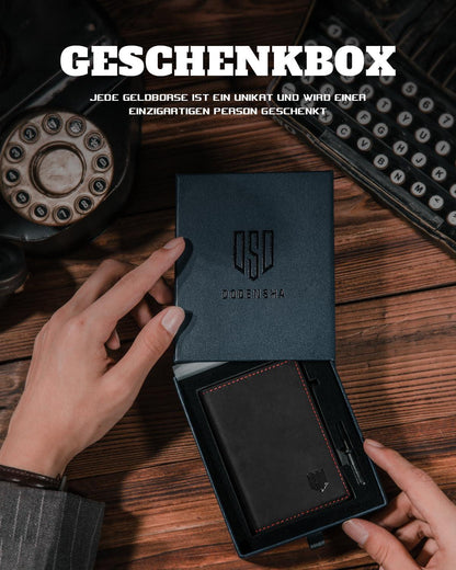 DODENSHA MagSnap Herren Slim Wallet mit RFID-Schutz und Münzfach