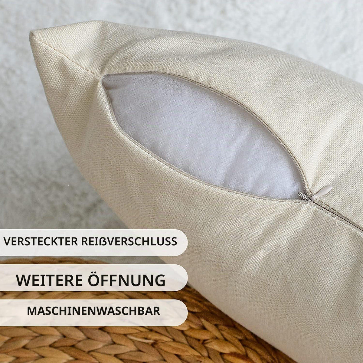 Weihnachtliche Kissenbezüge 4er Set 50x50 cm – Winter Deko