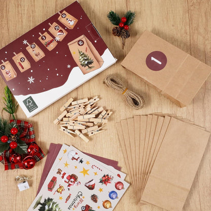 Adventskalender zum Befüllen 2024 Jahr Tüten DIY Weihnachten
