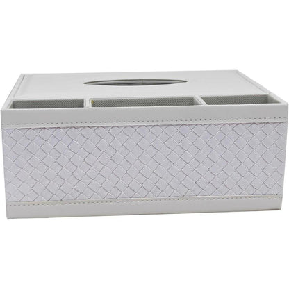 Taschentücherbox mit Organizer & Fernbedienungshalter in Lederoptik