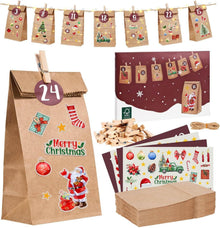 Adventskalender zum Befüllen mit Aufklebern und Holzklammern