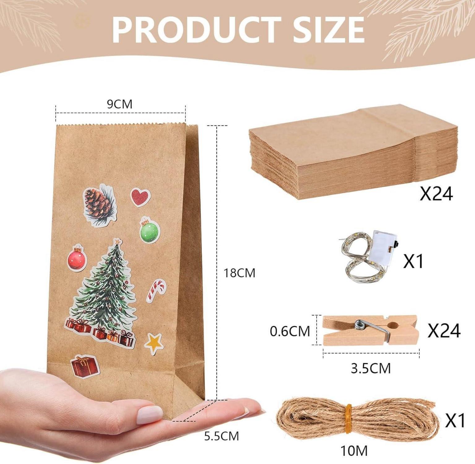 Adventskalender zum Befüllen mit Aufklebern und Holzklammern