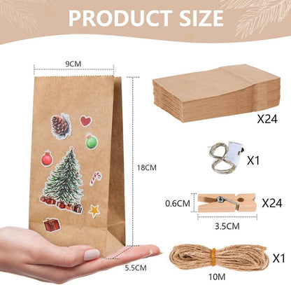 Adventskalender zum Befüllen mit Aufklebern und Holzklammern