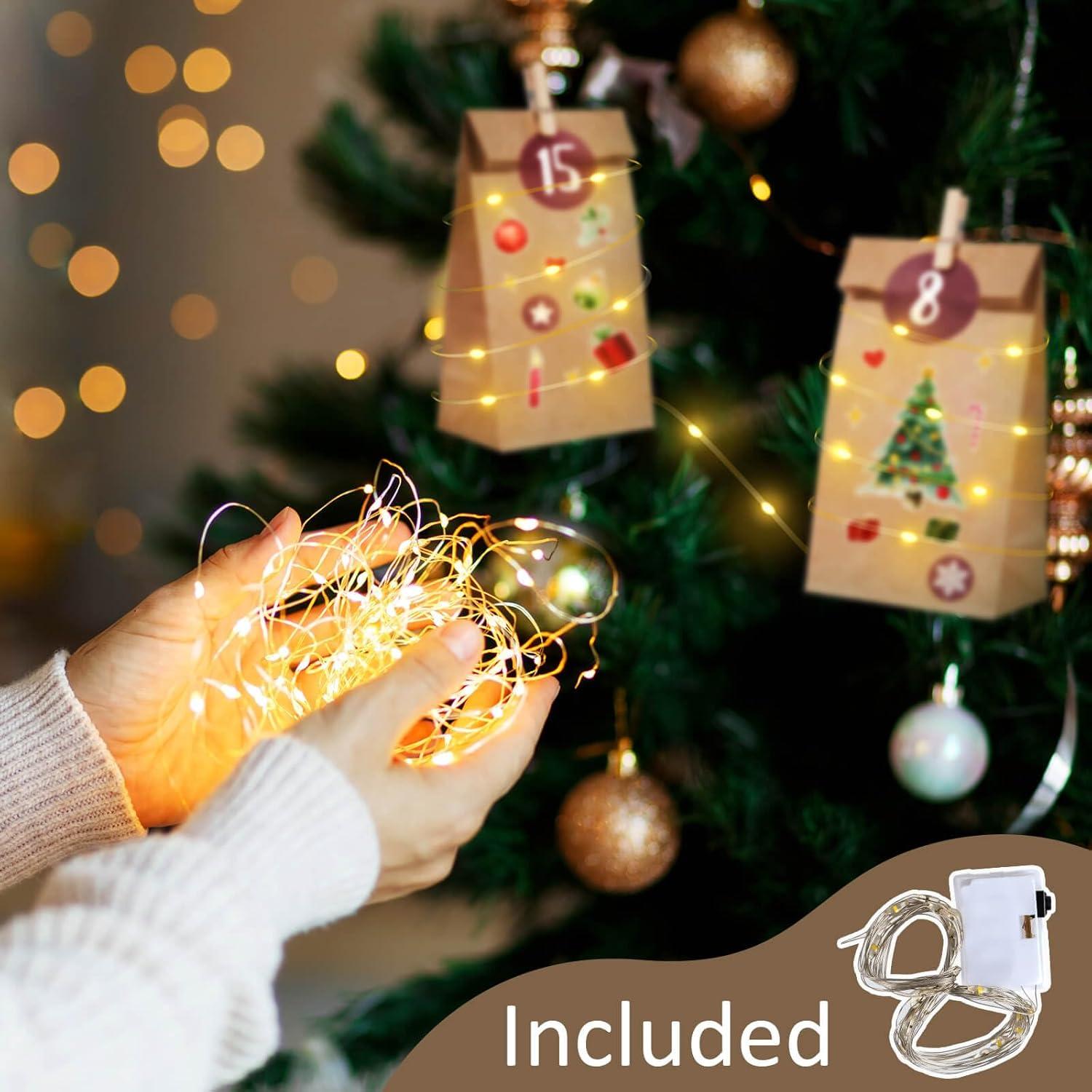 Adventskalender zum Befüllen mit Aufklebern, Holzklammern & Tüten