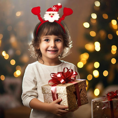 12er Pack Weihnachts-Haarreifen Santa Rentier Schneeflocken Bögen