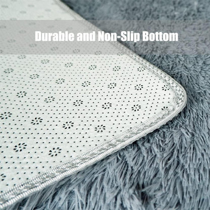 Flauschiger Shaggy Teppich Wohnzimmer 80x200cm Khaki