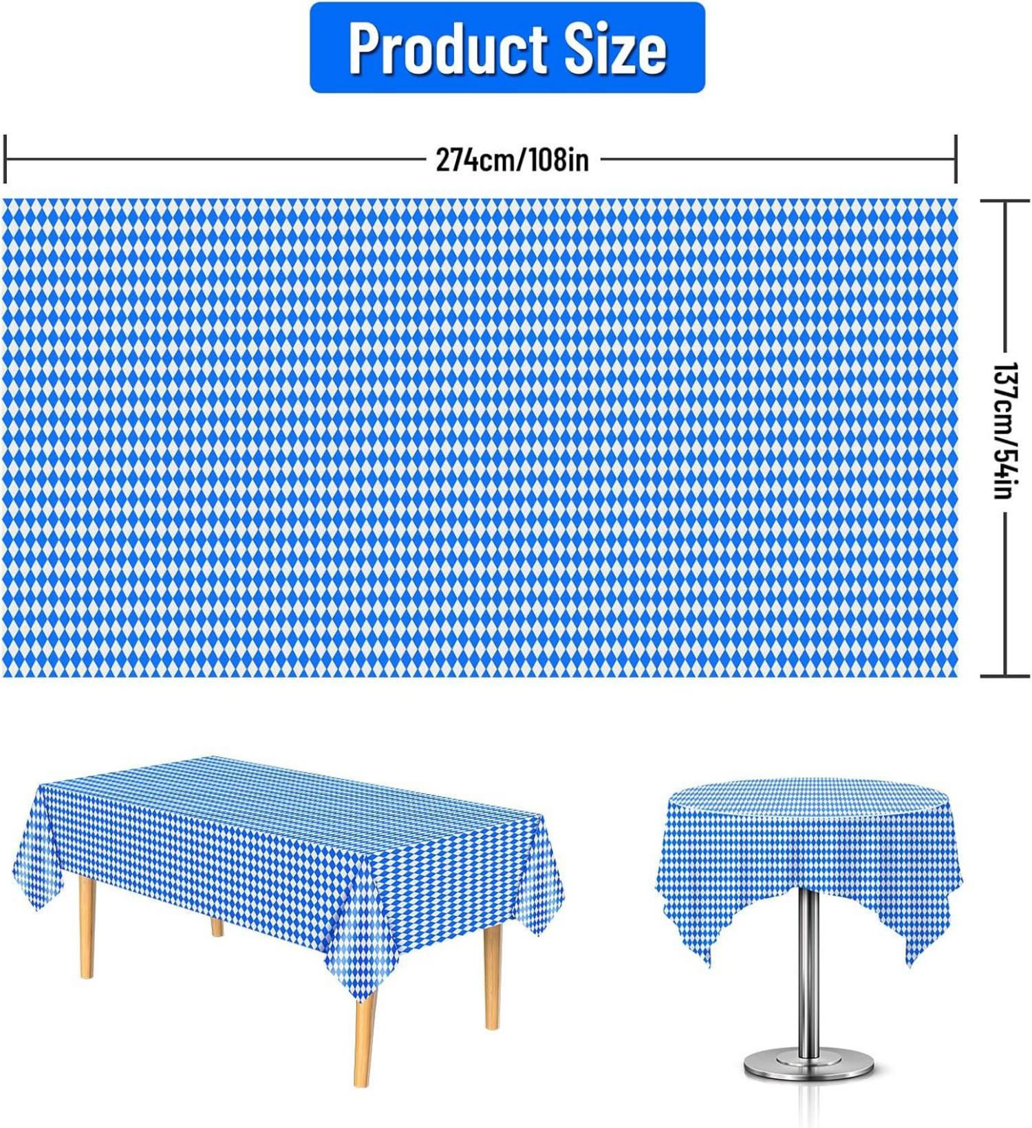 Oktoberfest Tischdecke blau-weißes Rautenkaro Einweg
