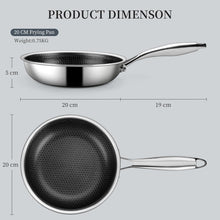 Kleine Bratpfanne 20 cm Induktion Antihaft Edelstahl mit