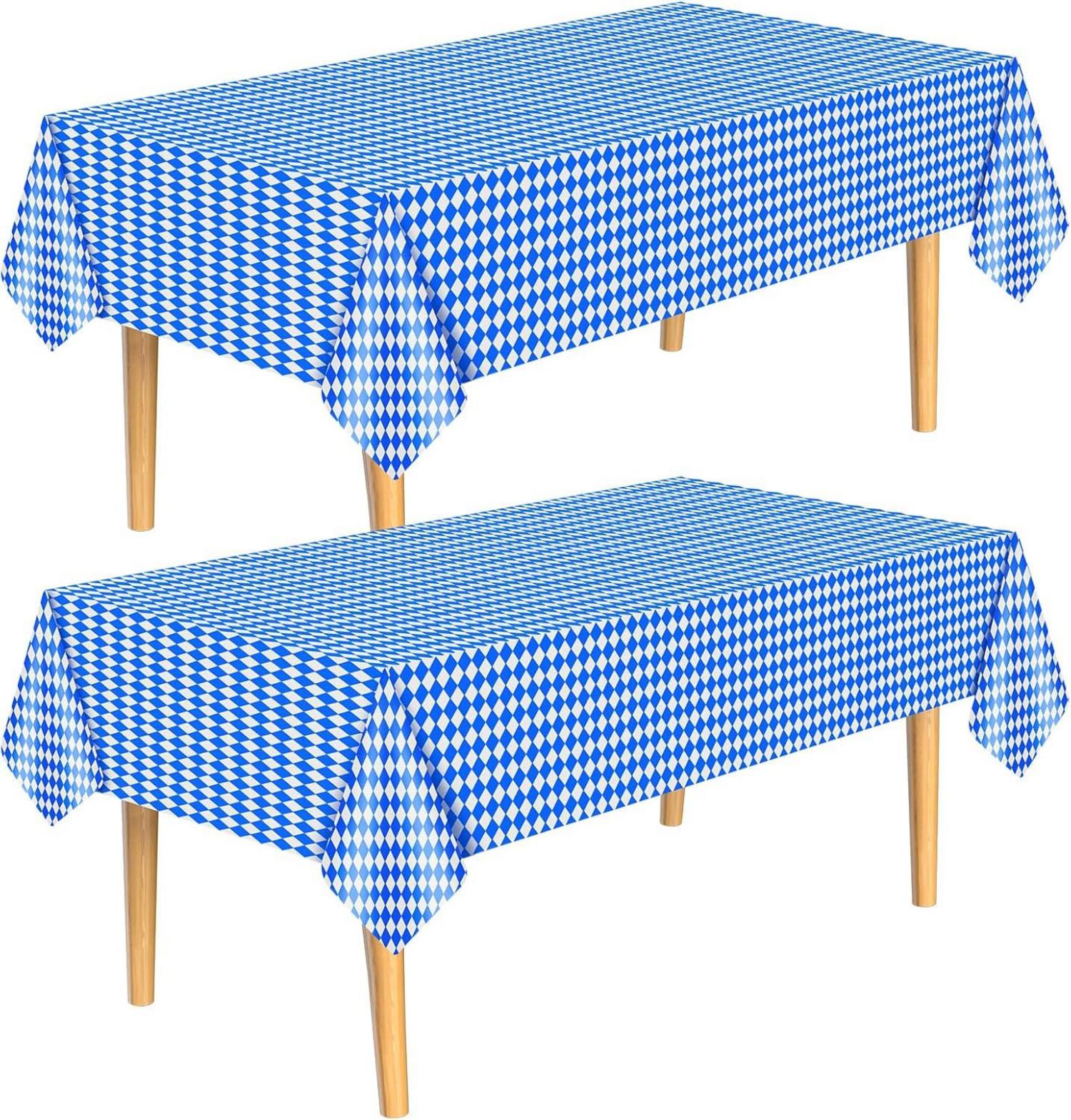 Oktoberfest Einweg Tischdecke bayerische Flagge Rautenkaro 2er Set